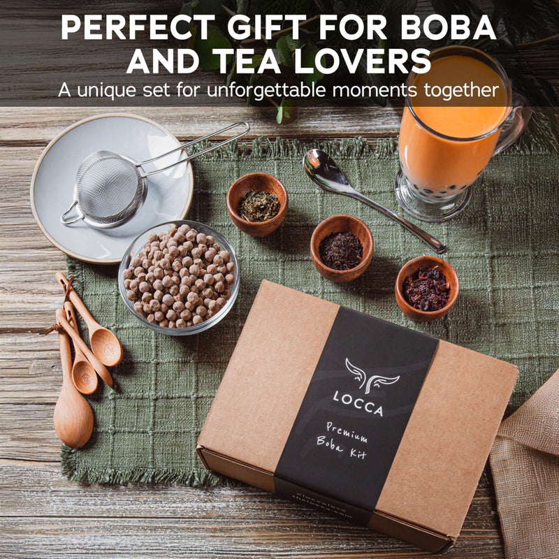 LOCCA Premium Boba Tea Kit by Locca | Makes up to 24 Drinks | Bubble Tea Gift Kit | Thai Tea Edition with Jasmine and Black Tea | Includes Tapioca Balls and Boba Straws | DIY Food Gift - Image 2